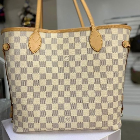 Louis Vuitton Damier Azur MM Rose Ballerine - Picture 4 of 16